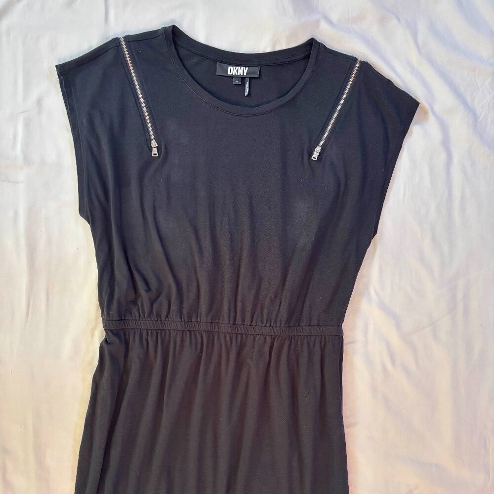 DKNY Women's Black Dress Zipper Sleeves, Size X-Large